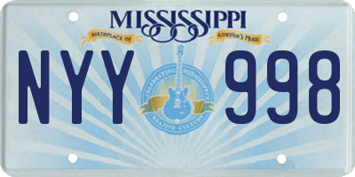MS license plate NYY998