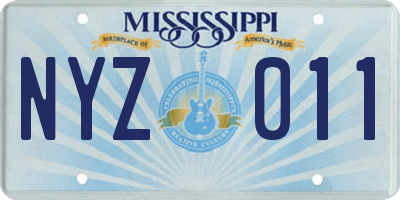 MS license plate NYZ011