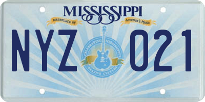 MS license plate NYZ021