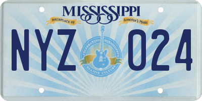 MS license plate NYZ024