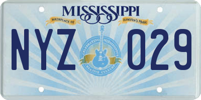 MS license plate NYZ029