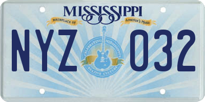 MS license plate NYZ032