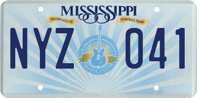MS license plate NYZ041