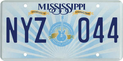 MS license plate NYZ044