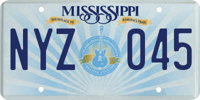 MS license plate NYZ045