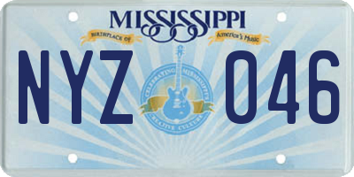 MS license plate NYZ046