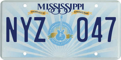 MS license plate NYZ047