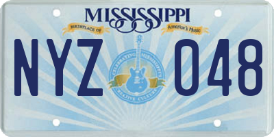 MS license plate NYZ048