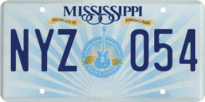 MS license plate NYZ054