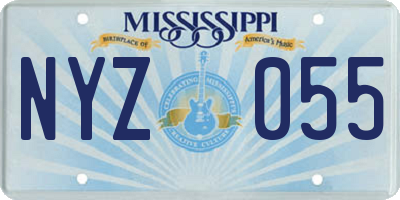 MS license plate NYZ055
