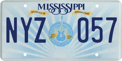 MS license plate NYZ057