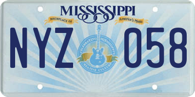 MS license plate NYZ058