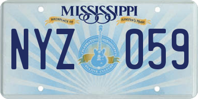 MS license plate NYZ059