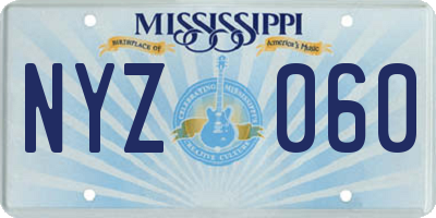 MS license plate NYZ060