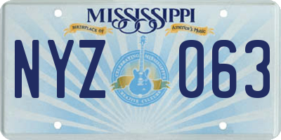 MS license plate NYZ063