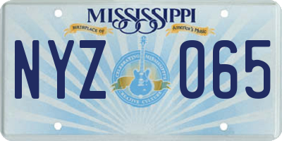 MS license plate NYZ065