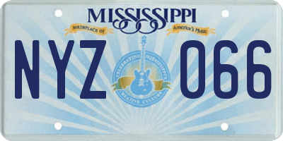 MS license plate NYZ066