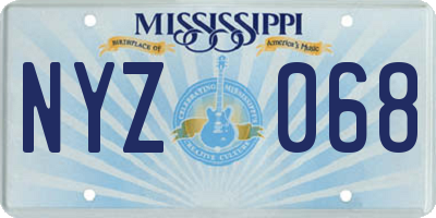 MS license plate NYZ068
