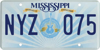 MS license plate NYZ075