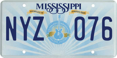 MS license plate NYZ076