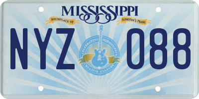 MS license plate NYZ088