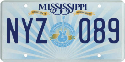 MS license plate NYZ089