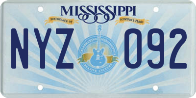 MS license plate NYZ092