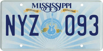 MS license plate NYZ093