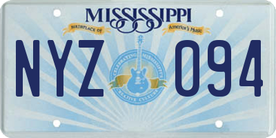 MS license plate NYZ094