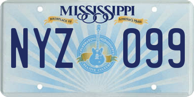 MS license plate NYZ099