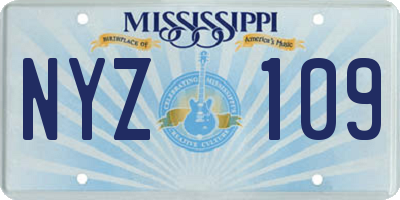 MS license plate NYZ109