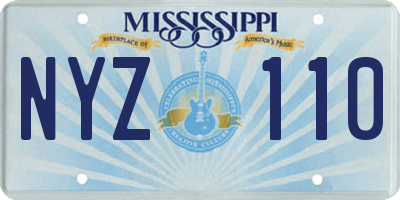 MS license plate NYZ110
