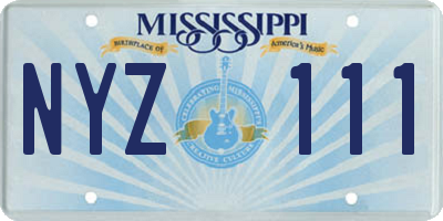 MS license plate NYZ111