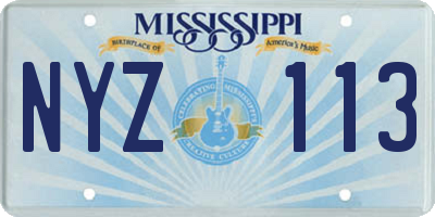MS license plate NYZ113