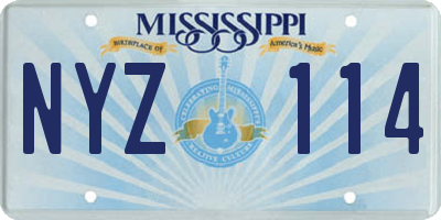 MS license plate NYZ114