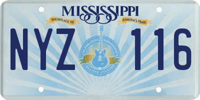 MS license plate NYZ116