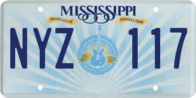 MS license plate NYZ117
