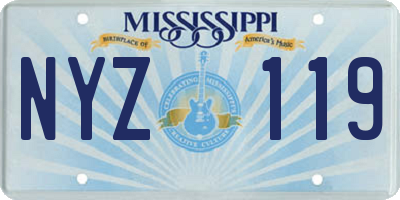 MS license plate NYZ119