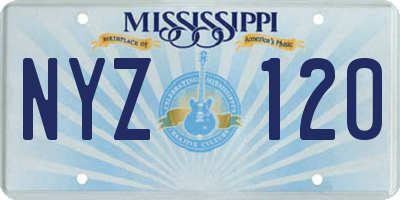 MS license plate NYZ120
