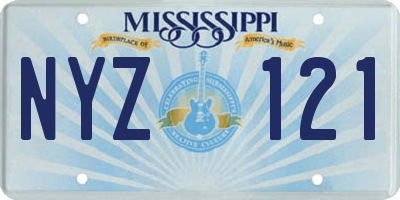 MS license plate NYZ121