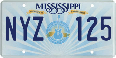 MS license plate NYZ125