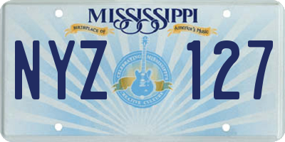MS license plate NYZ127