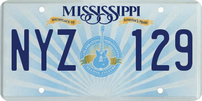 MS license plate NYZ129