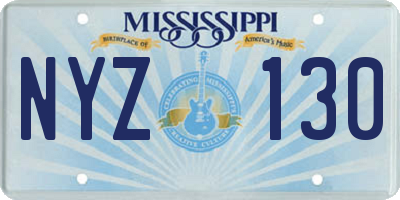 MS license plate NYZ130