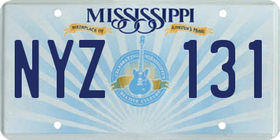 MS license plate NYZ131