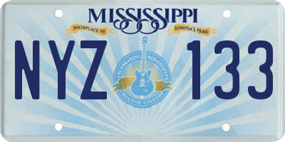 MS license plate NYZ133