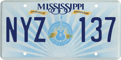 MS license plate NYZ137