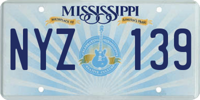 MS license plate NYZ139
