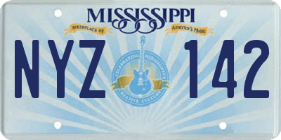 MS license plate NYZ142