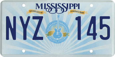 MS license plate NYZ145